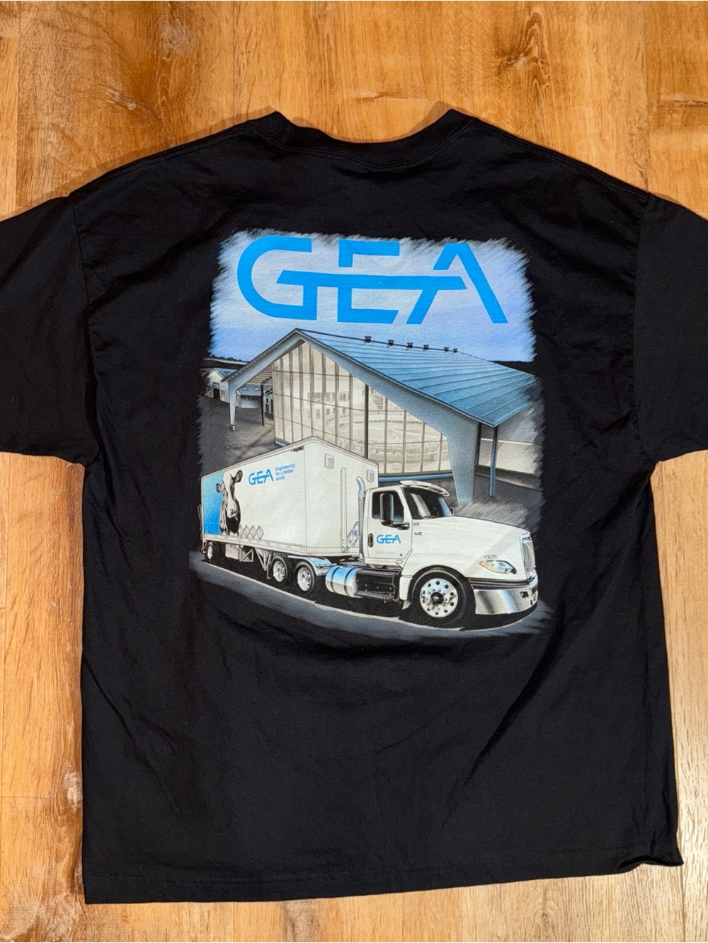 Black Graphic Tee with Truck Print - Men’s Short Sleeve Shirt